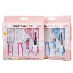 6 шт. и 2 шт. безопасные детские маникюрные ножницы для новорожденных портативные комплекты клиперов для ногтей щетка для волос Расческа для