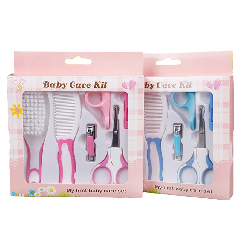 

6Pcs&2Pcs Safety Newborn Baby Nail Scissors Portable Nail Clipper Scissors Hair Brush Comb For Children Babies Kid Nail Care Set