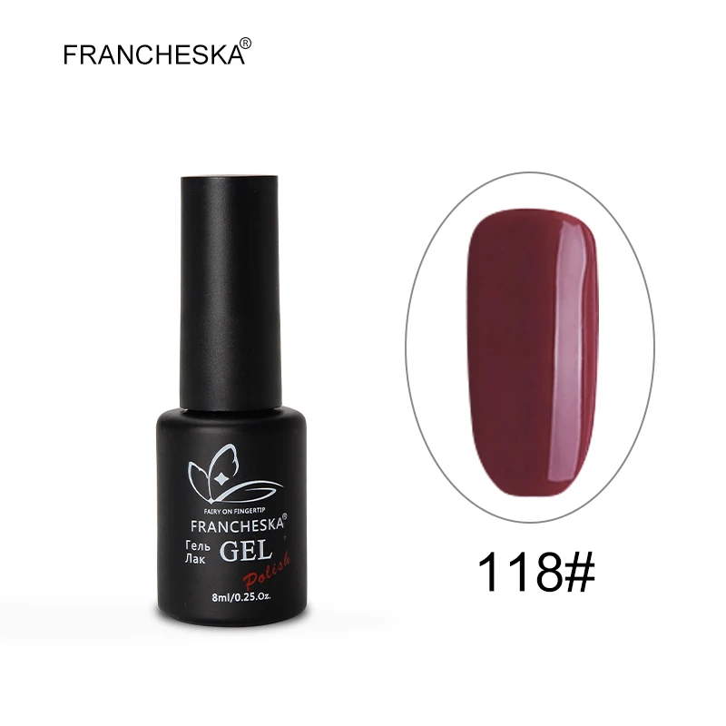 Francheska Гель-лак для ногтей Горячая Распродажа Зеленый Фиолетовый Серия oje nagels spulletjes полуперманентный замочить от длительного действия Гель-лак - Цвет: Francheska 118