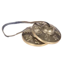 2.6in/6,5 cm Ручная тибетская медитация Tingsha тарелки Белл буддийские Lucky символов/восемь символы процветания опционально