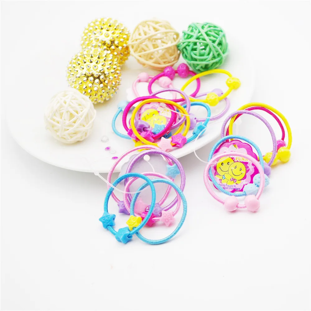 5PCS Little Girl Hair Accessories Cute Candy Colors Elastic Hair Rubber