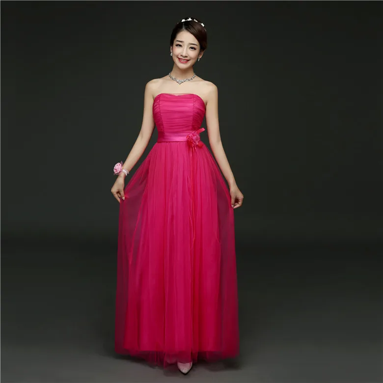 

DIY Strapless Bridesmaid Dress Fashion Design Hot Pink Bridesmaid Dresses Wedding Party Dresses Sw1845