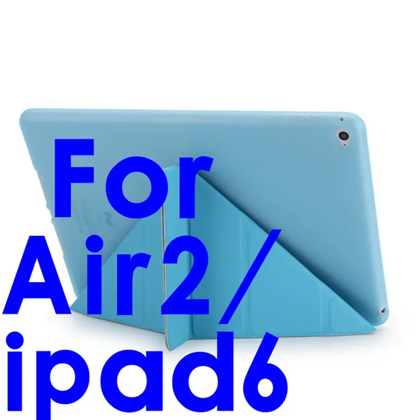 Для Ipad Air 2/iPad Air 1 смарт-чехол для Ipad 5 фигур Стенд Ультра тонкий из искусственной кожи(полиуретан) и мягкого силикона для iPad 5/6 Авто Режим сна/Пробуждение - Цвет: blue  Air2