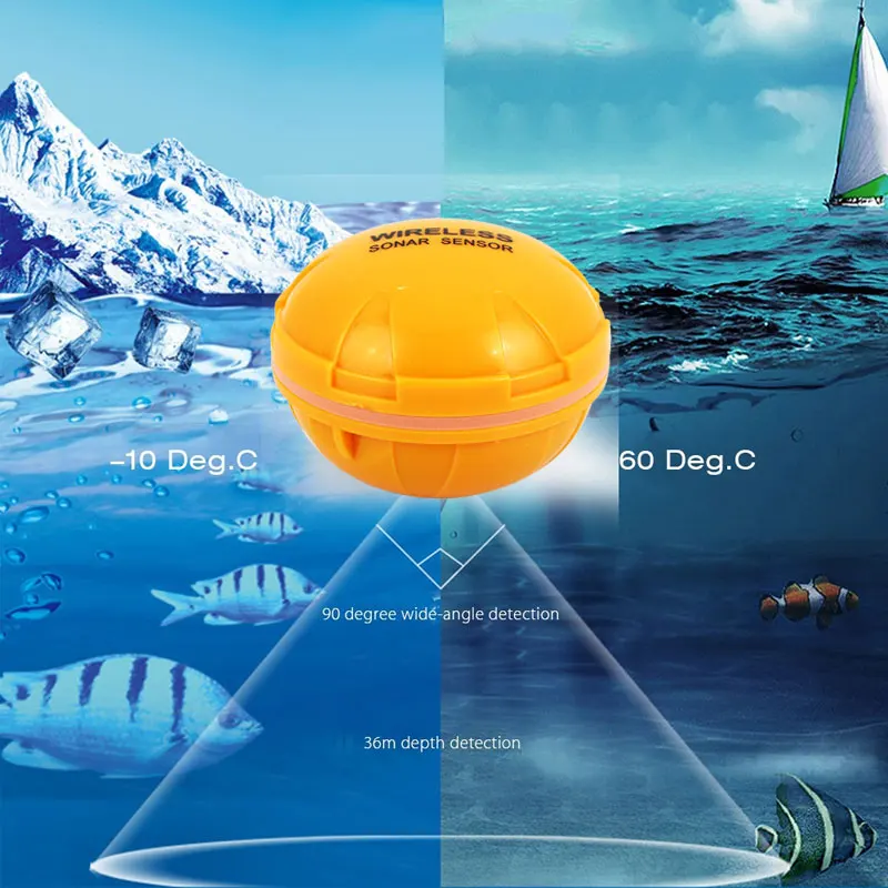  Bluetooth Smart Fishfinder Fish Detect Smartphone Lake Wireless Sonar Fishfinder Android 36M Portab