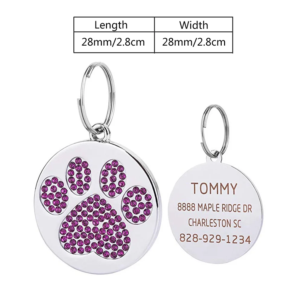 Personalized Dog ID Tags Engraved Metal Tag for Small Dogs Name Collar for Cat Puppy Pet Accessories Customized Name Tags 