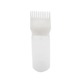 

120Ml Hair Dye Bottle Applicator With Graduated Brush Root Comb Applicator Bottle Comb Salon Hair Coloring -1Pc White White