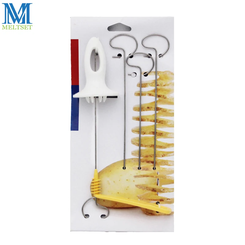 

Tornado Potato Spiral Cutter PRESTO 4 Spits Potato Chips Spiral Slicer Vegetable Tools Potato Tower Chips Making Twist Shredder
