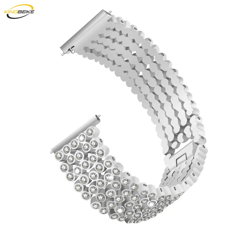 

KINGBEIKE Stainless Steel Watchband for Fitbit Versa Watch Band Replacement Wristwatch Bling Bracelet Strap Accessories