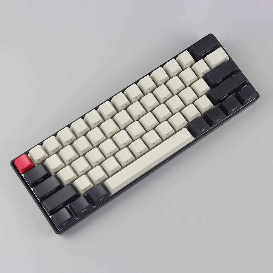 

Black&light grey 60 OEM side printed thick pbt 61 keys for GH60 Poker DZ60 mx switch ANSI 60% mechanical keyboard