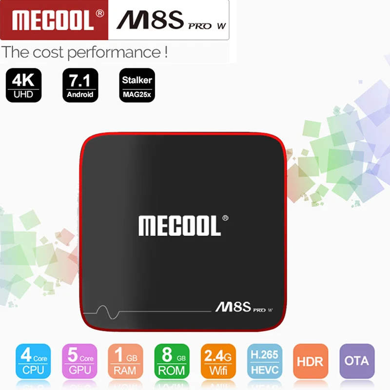 

New MECOOL M8S PRO W Smart TV Box Android 7.1 Amlogic S905W TV Box 1GB 8GB 2.4G WiFi Bluetooth Set Top Box W/ IR Remote Control