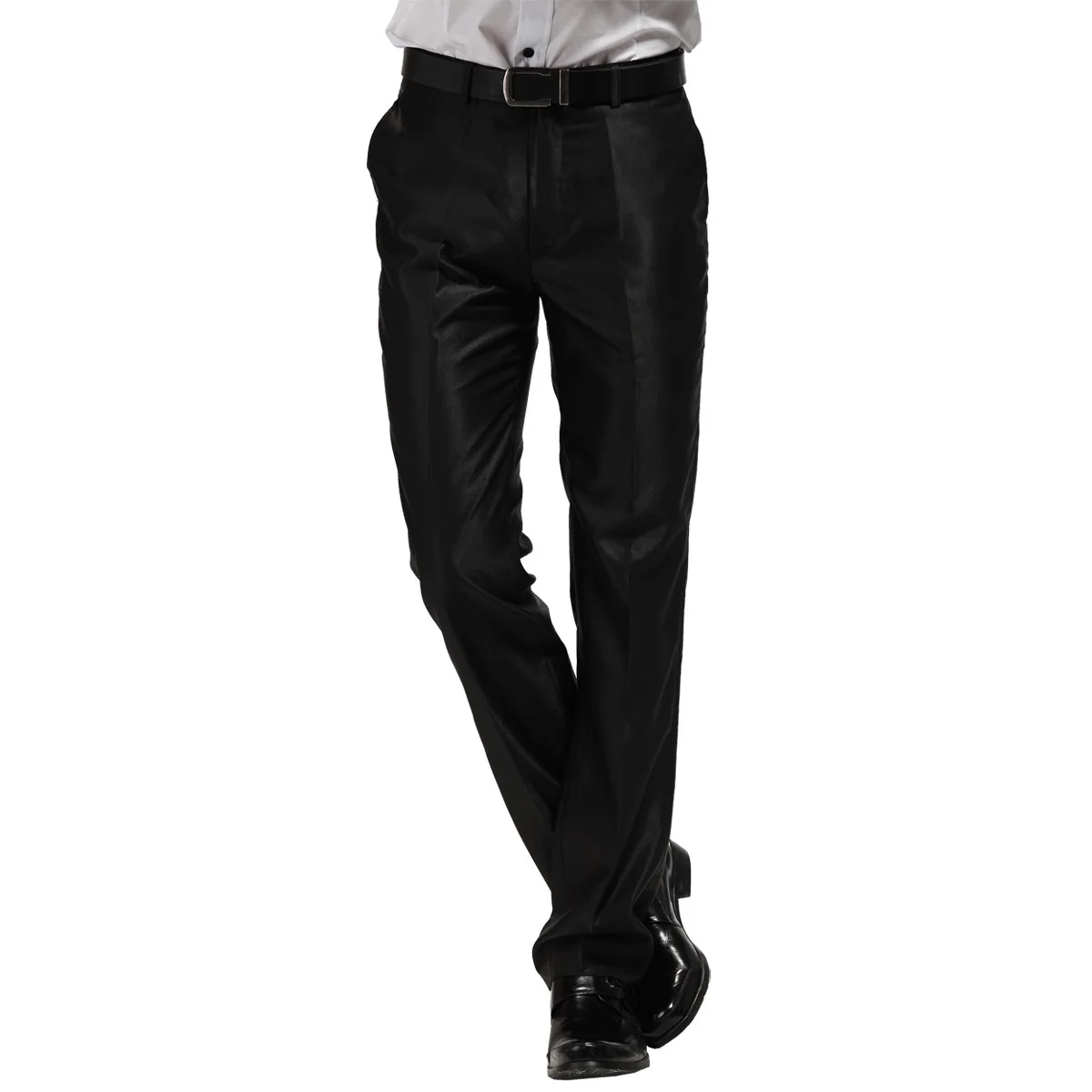glossy black Изготовленные на заказ мужские брюки корейские тонкие брюки мужские деловые Красные Белые повседневные Прямые брюки весна и осень 5XL 6XL - Цвет: glossy black