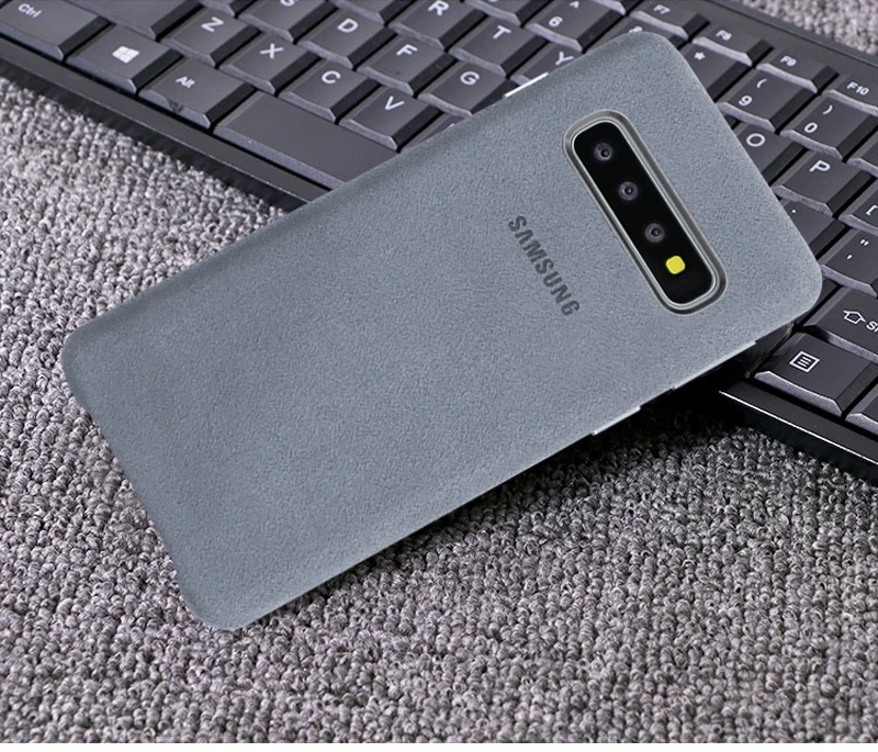 100% Оригинальный чехол для Samsung S10 кожаный премиум класса Galaxy Plus + S10E из замши с