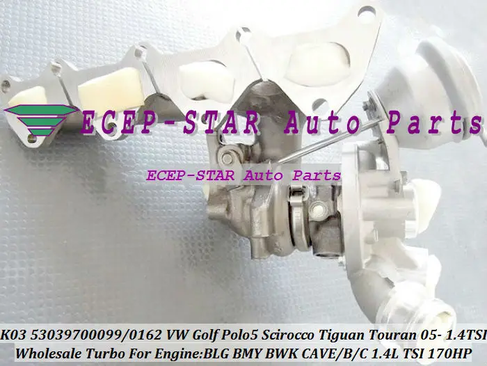 Turbocharger Turbo K03 53039880248 53039880162 For VW Golf 5 6 Polo Scirocco Tiguan Touran 1.4L TSI BWK BLG CAVB 170HP  (2)