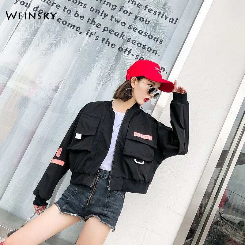 Женские бейсбольные куртки жакет, женский пиджак корейская мода Молодежный бомбер уличная короткая куртка