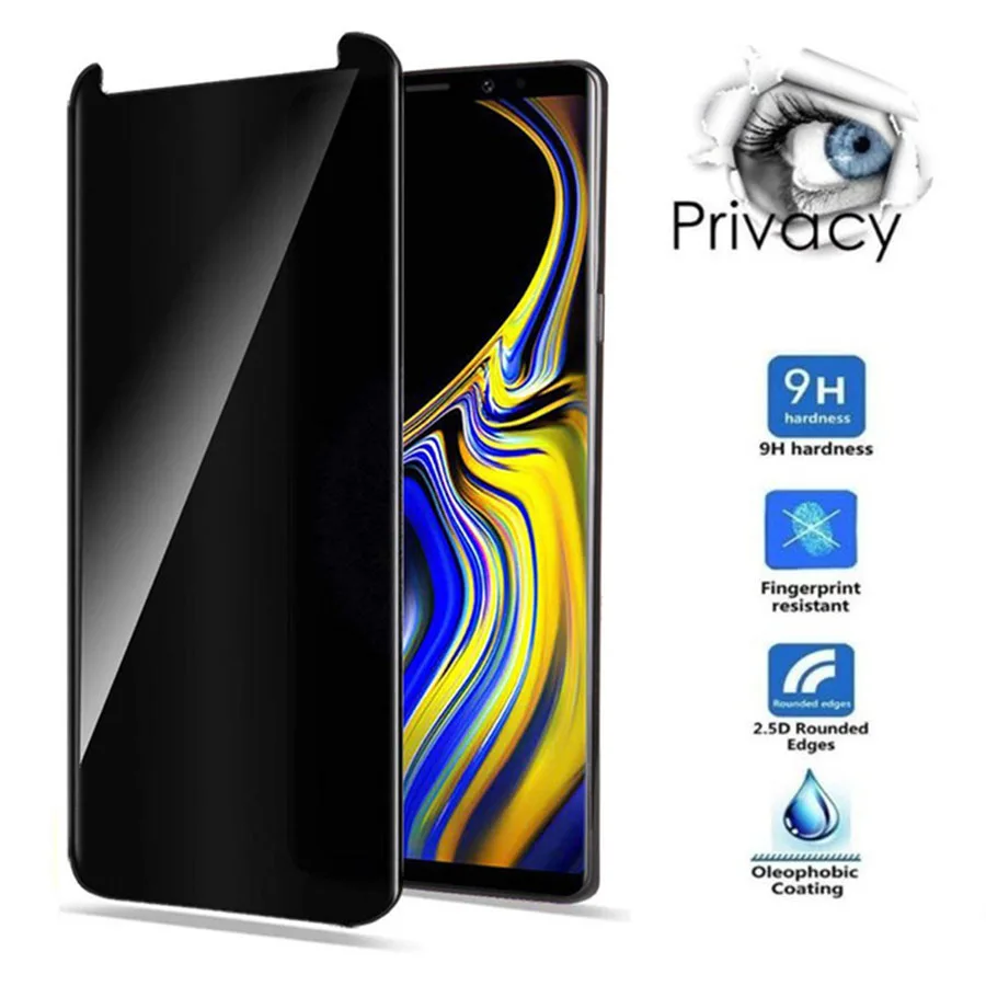 3D чехол с полным покрытием антишпионское закаленное стекло для Samsung Galaxy Note 9 8 S9 S8