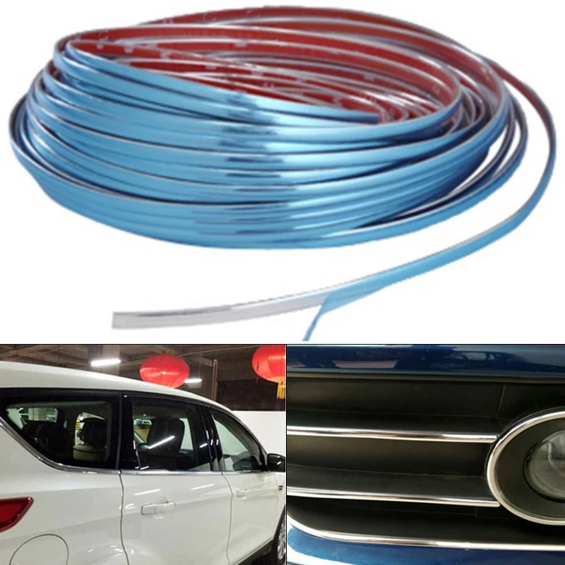 

1pc Car Door Edge Window Bumper Moulding Trim 6mm*3m Silver Chrome Strip Trim Decor Accessories Parts Suitable For Cars
