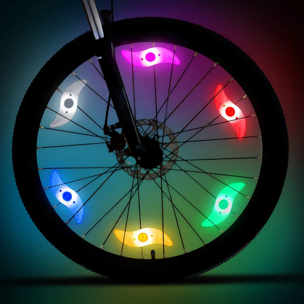 6 шт. ночной Светильник для езды на велосипеде, велосипеде, колесах, шинах, спиц, светодиодный светильник, ива, листок, спиц, лампа, модный крутой светильник A30517 - Цвет: MR