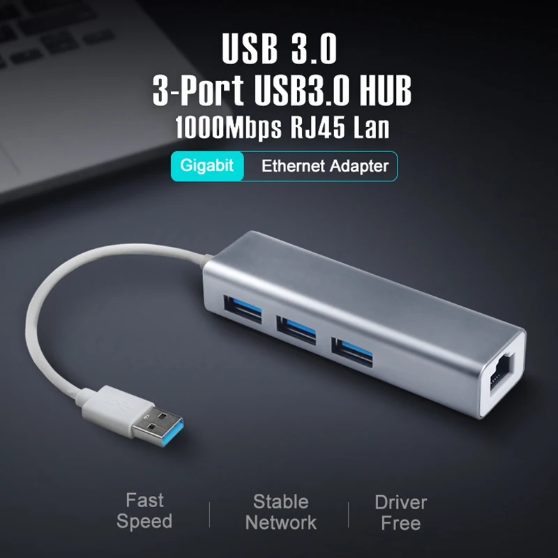 Сетевой адаптер OFCCOM USB 3 0 Gigabit Ethernet + концентратор с портами к RJ45 10/100/1000M Lan Card для