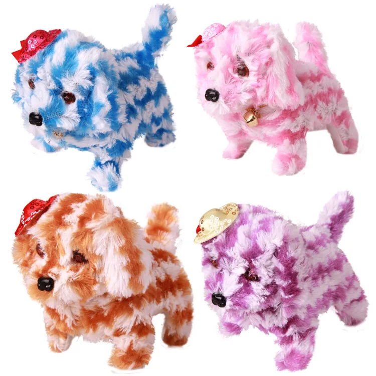 1 шт. электронные собаки Детские интерактивные игрушки домашние животные робот собака для детей лай стенд прогулки плюшевые собаки мальчики девочки случайный цвет - Цвет: 10cm15cm13cm.Random