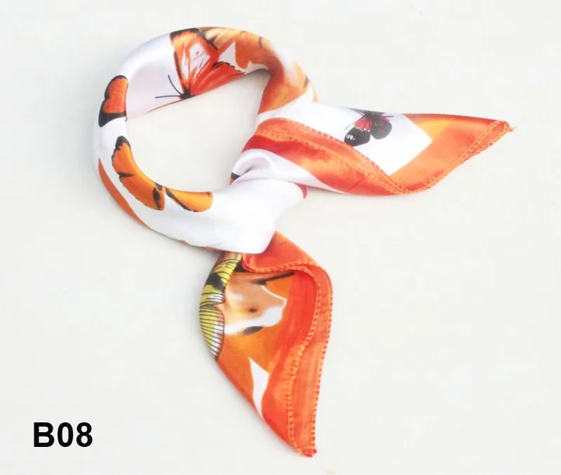 

Fashionable Womens scarfs silk scarf Foulard Luxury Scarf NeckerChief 50CM designer scarf women orange butterfly B008