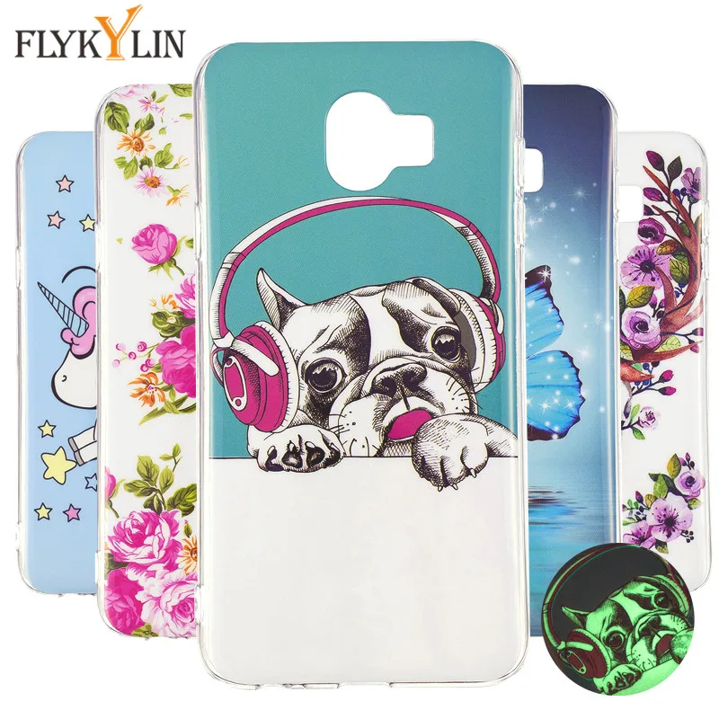 Luminous Case on sFor Coque Samsung Galaxy J6 2018 Cartoon Fundas For J3 J4 J7 J8 Soft Silicone Cover Cases |