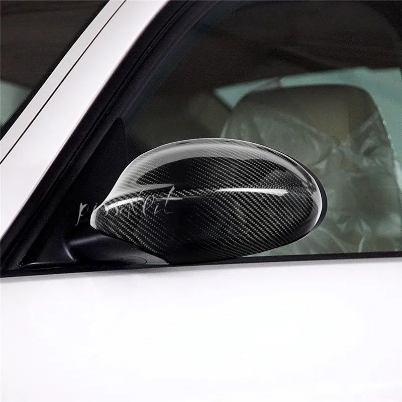 Real Carbon Fiber Rear View Side Mirror Cover Caps Shell Rearview Shell For BMW E90 E91 2005