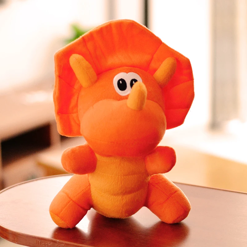 orange triceratops plush
