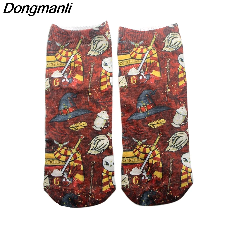 

P3875 1 Pair Personalise Care Magic school Invisible Low Cut Ankle Sock Summer Casual Breathable Short Socks Unisex