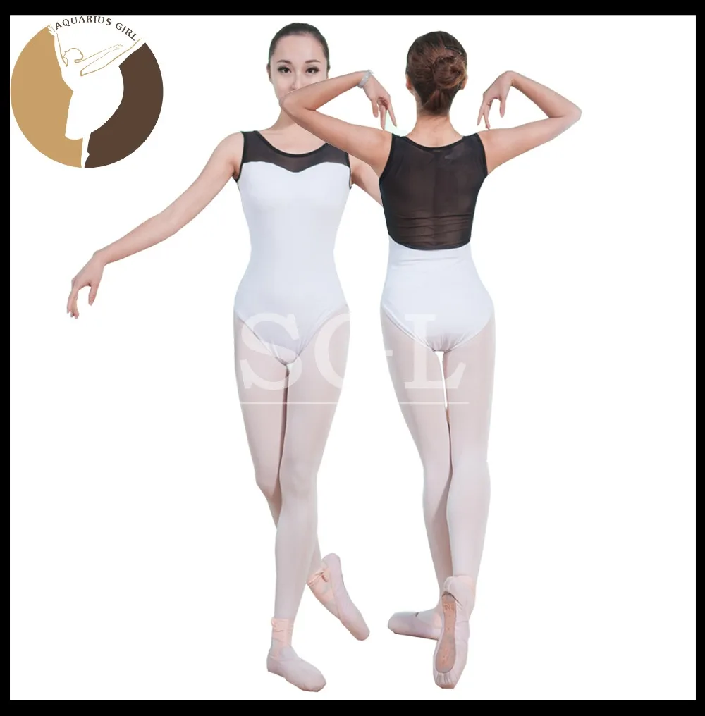 (5 pieces/lot) Cotton Lycra Adult Tank Leotard With Mesh Ballet Leotard ...