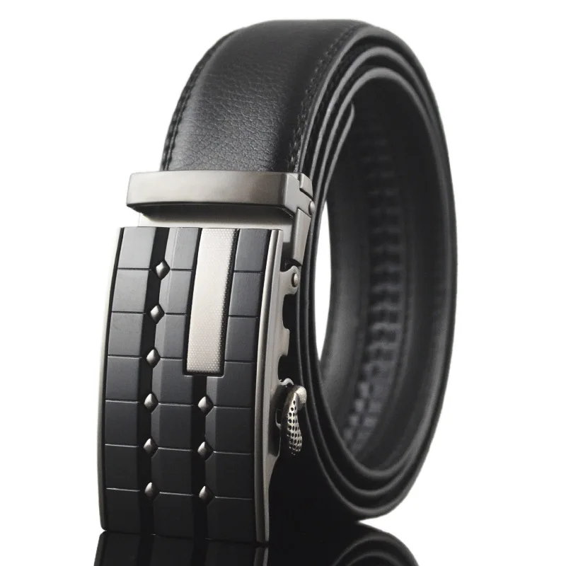 KAWEIDA Rivets shape Metal Automatic Buckle Belt genuine leather belt Kemer men business High Quality | Аксессуары для одежды