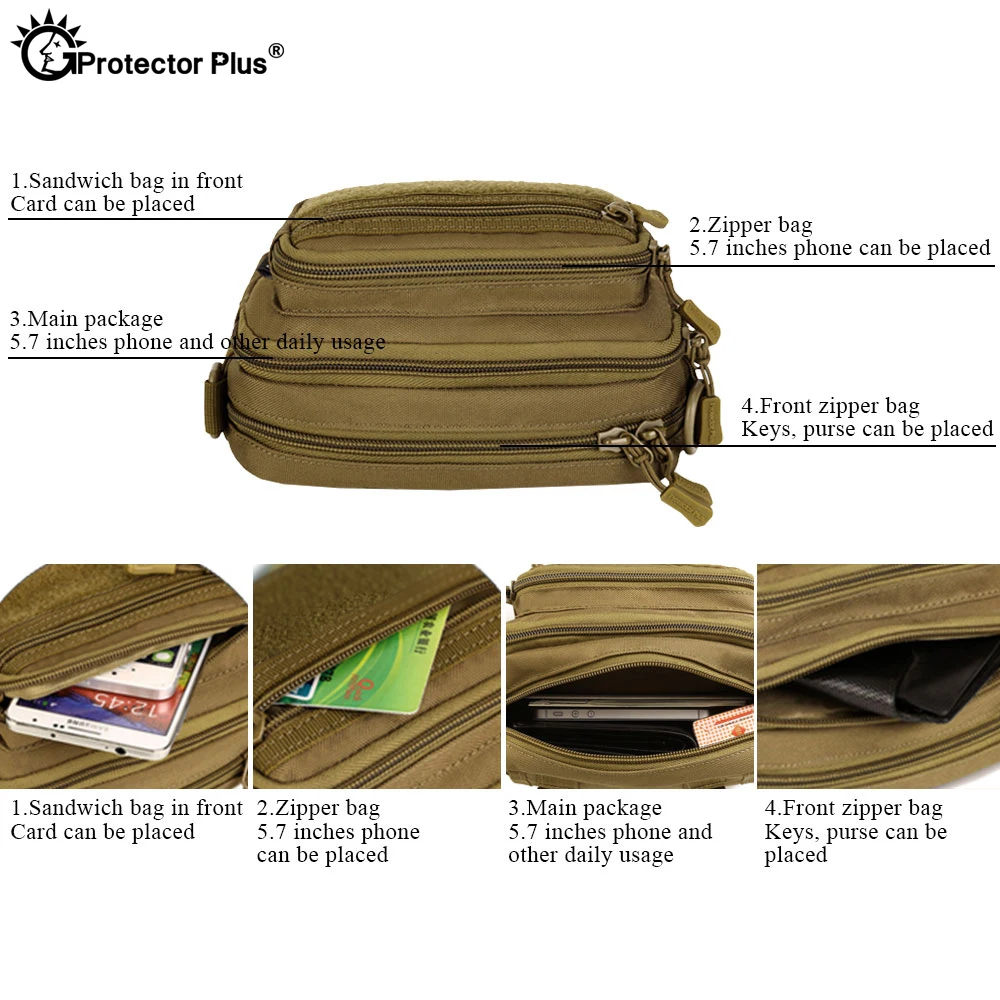  PROTECTOR PLUS Multipurpose Handbag Men Tactical Molle Messenger Bag Waterproof Military Camo Climb - 32889010045