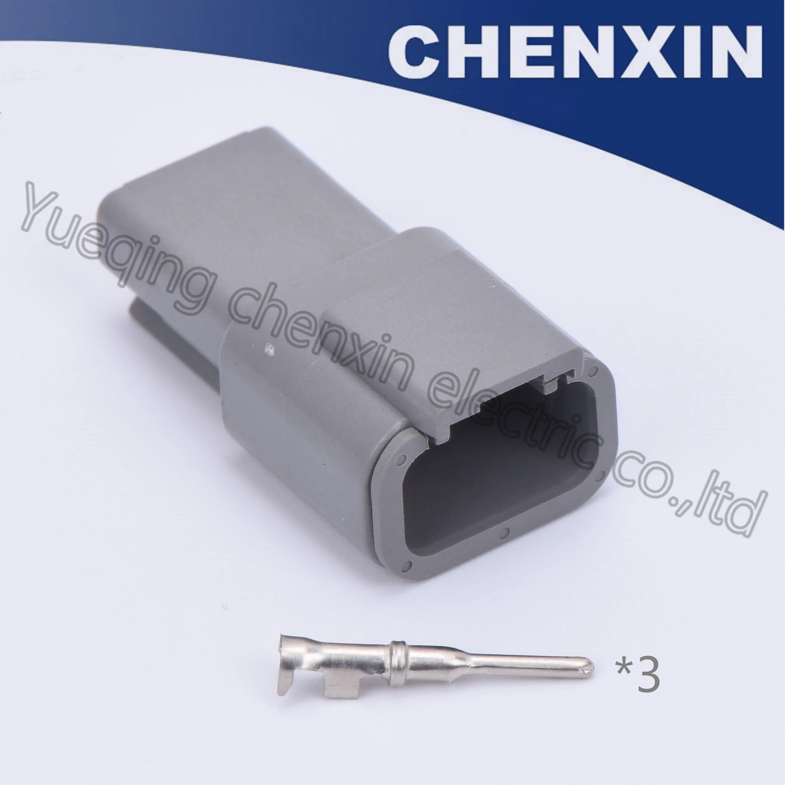 Gray 3pins car waterproof auto connectors (orange clip) male 1.0, DTM