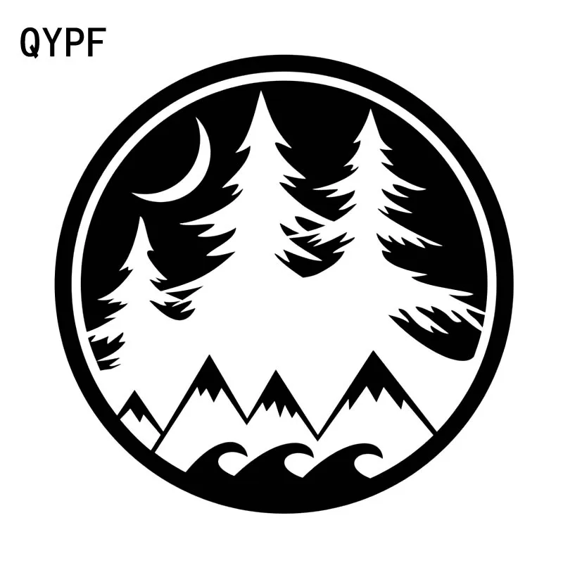 QYPF 16 5 см * интересный пейзаж на горе в вечернее время яркий виниловый
