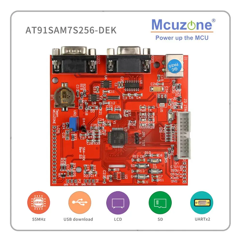 

Free Shipping! ARM7 AT91SAM7S256 DEK Development Kit USB atmel SAM7S256 7S256