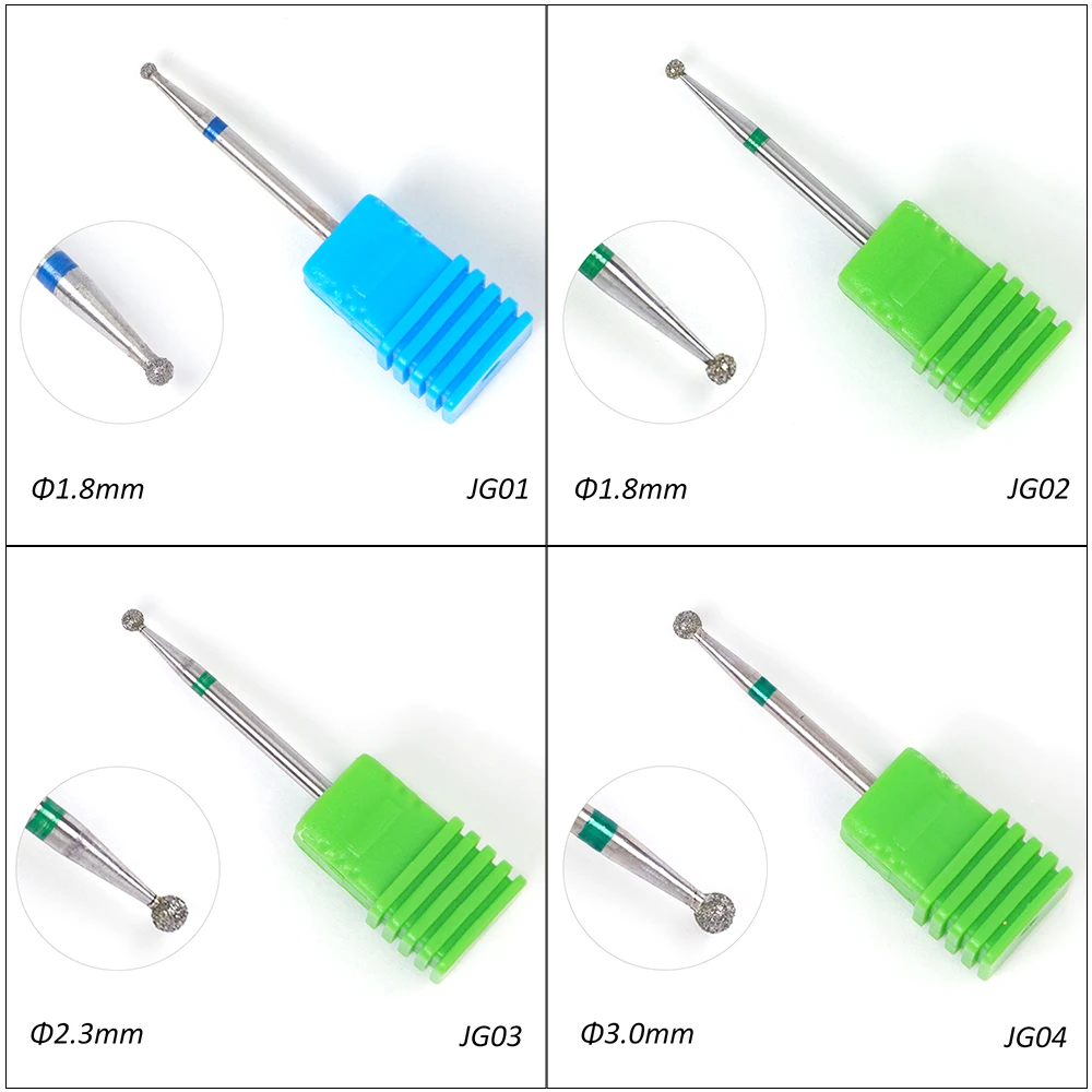 5 типов сверло для ногтей, алмазное сверло, роторное сверло, фреза, круглая головка для маникюра, электрические аксессуары для сверления ногтей, TRJG01-05