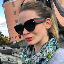 Новинка, большие солнцезащитные очки, женские, кошачий глаз, сексуальные, Lunette De Soleil, женские, красные, зеленые, декоративные очки, Oculos, модные очки, UV400