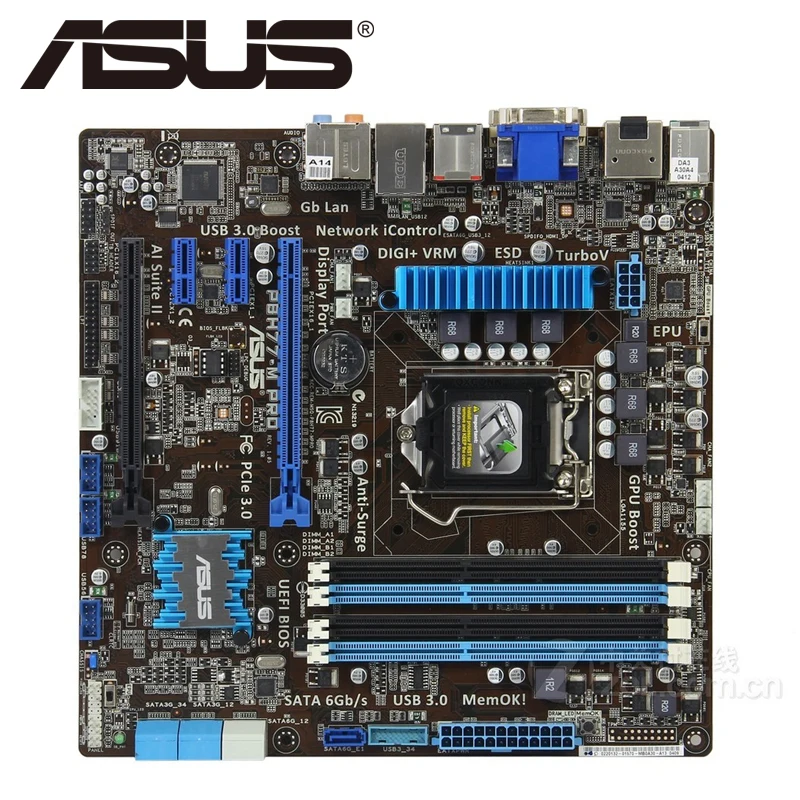 Asus P8H77 M PRO настольная материнская плата H77 Socket LGA 1155 i3 i5 i7 DDR3 32G uATX UEFI BIOS оригинальная