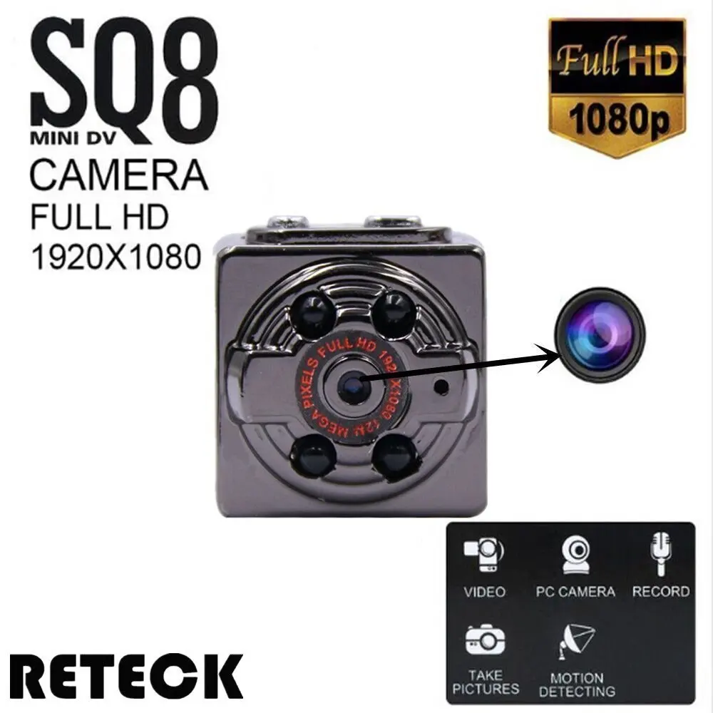 Открытый небольшой цифровой micro espion тире безопасности Камара hd 1080 P sq8 мини камера