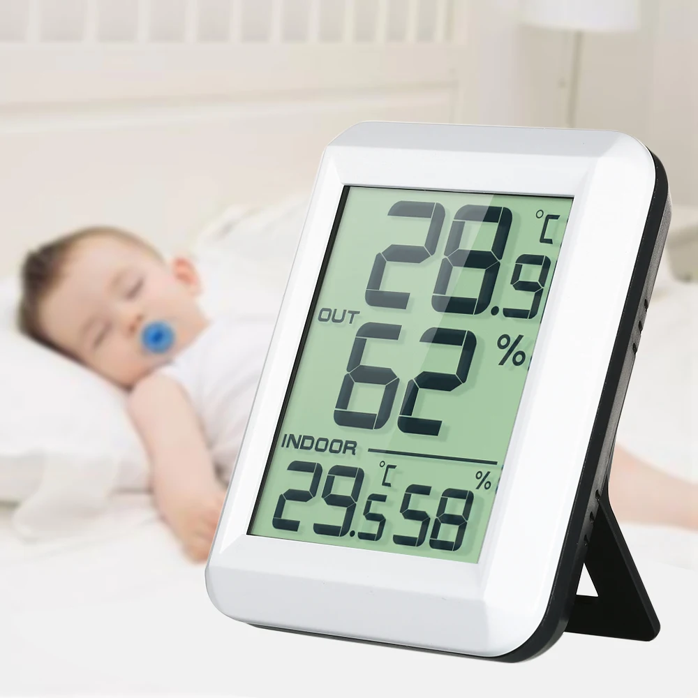 Wireless Mini LCD Digital Thermometer Hygrometer Table Desktop Thermo