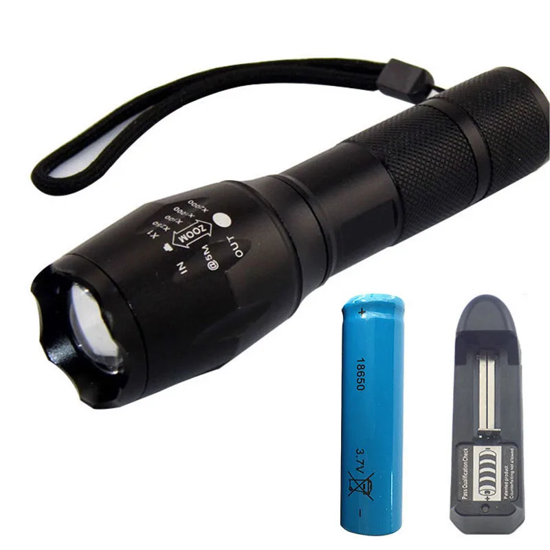 XM L T6 Powerful Led Flashlight 18650 AAA battery Zoomable Gladiator