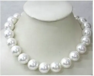 

FREE SHIPPING>@@> 18inch Huge AAAA+ 14mm AKoya White Shell Pearl Necklace AAA style Fine Noble real Natural &