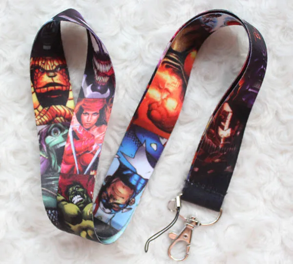 

high quality 10pcs Boys Avengers Key chains long Lanyard ID Badge Holders Legends Justice League Phone Neck Straps #163