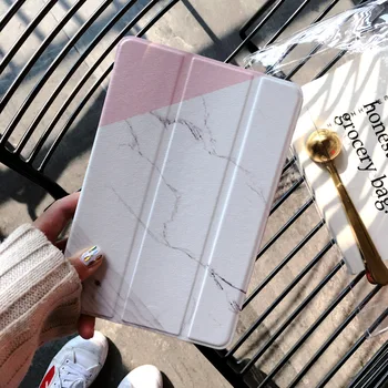 

For iPad 9.7 2017 2018 Case A1893 Silicone Soft Back Marble PU Leather Smart Cover for iPad Air 2 1 Pro 10.5 Mini 1 2 3 4