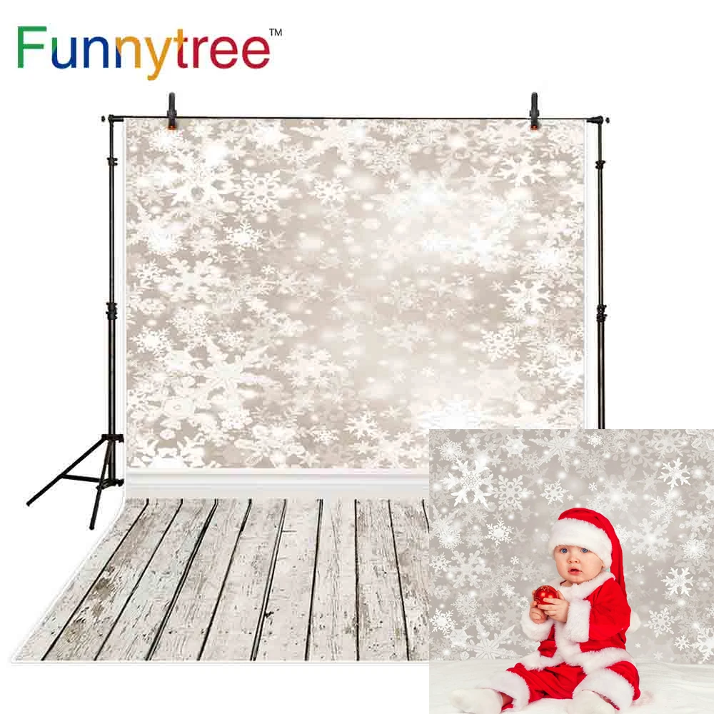 Funnytree Рождественские фоны для фотостудии сноуборд деревянный пол зимний детский фон для фотосъемки wonderland