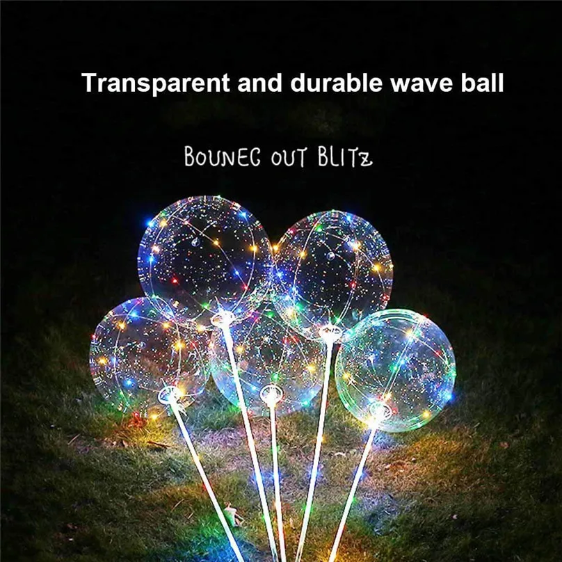 3pcs Reusable Luminous Led Balloon Round Bubble Decoration Party Wedding LED balloons transparent Wedding Decoration #3d28 (4)