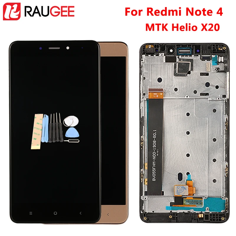 ЖК дисплей и сенсорный экран с рамкой для Xiaomi Redmi Note 4 новый дигитайзер в сборе