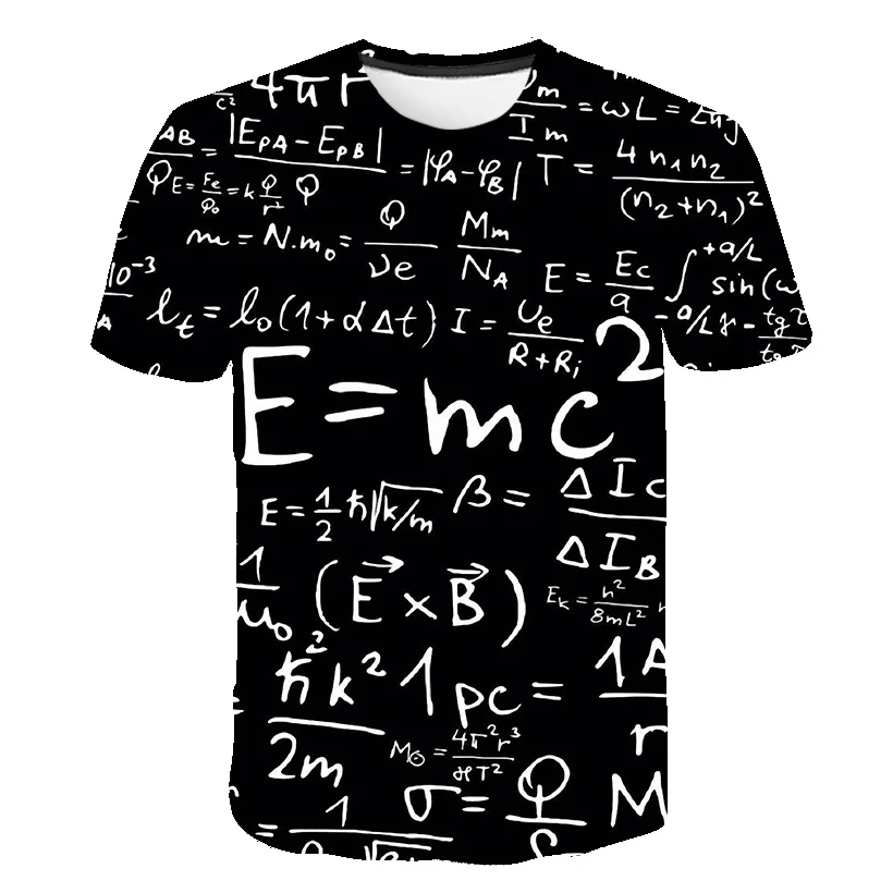 

3D Print Women Men Mathematical Formula Einstein's Theory of Relativity Tshirt Summer T-shirt O-neck Casual Tops