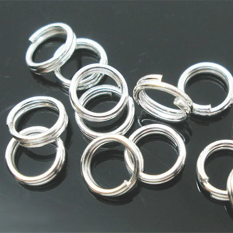 200Pcs Silver Plated Round Alloy Double Loops Open Split Rings Jewelry