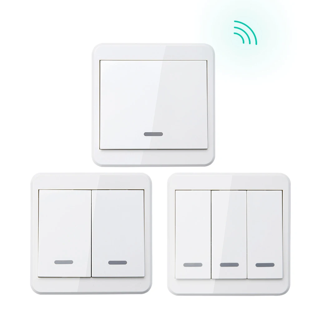 

433MHz Universal Wireless Remote Control Switch 86 Wall Panel RF Transmitter With 1 2 3 Gang For Smart Home Lighting Switch