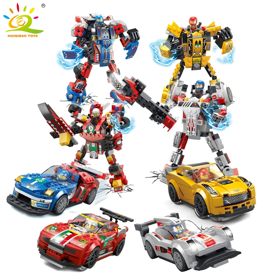 

4 sets 943pcs Technic Racing Car Building Blocks Champions Figure Speed Combat Bricks Educational Toys for Children 1change2